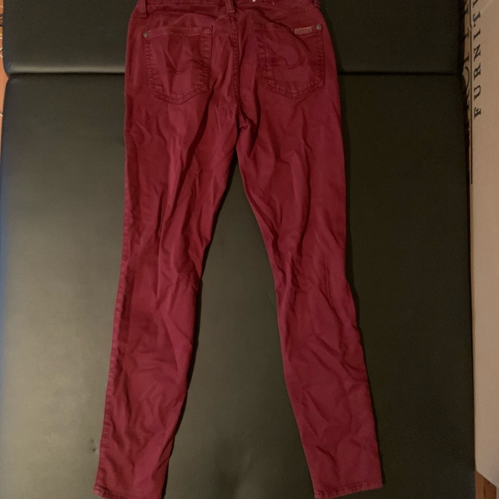 AG prima Cigarette sateen Jeans in maroon